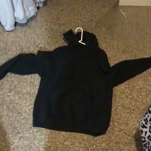 solid black hoodie